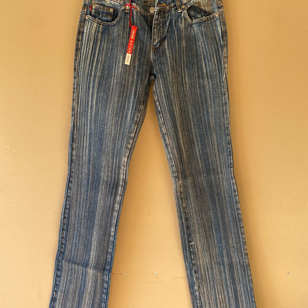 Fause Haten Striped Jean pants NWT